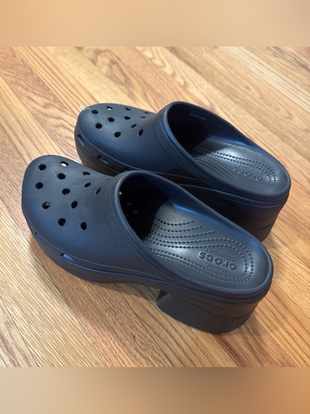 Crocs Siren Clog Black Men Slip On Casual High Heel Sandal Size 11 NWOT